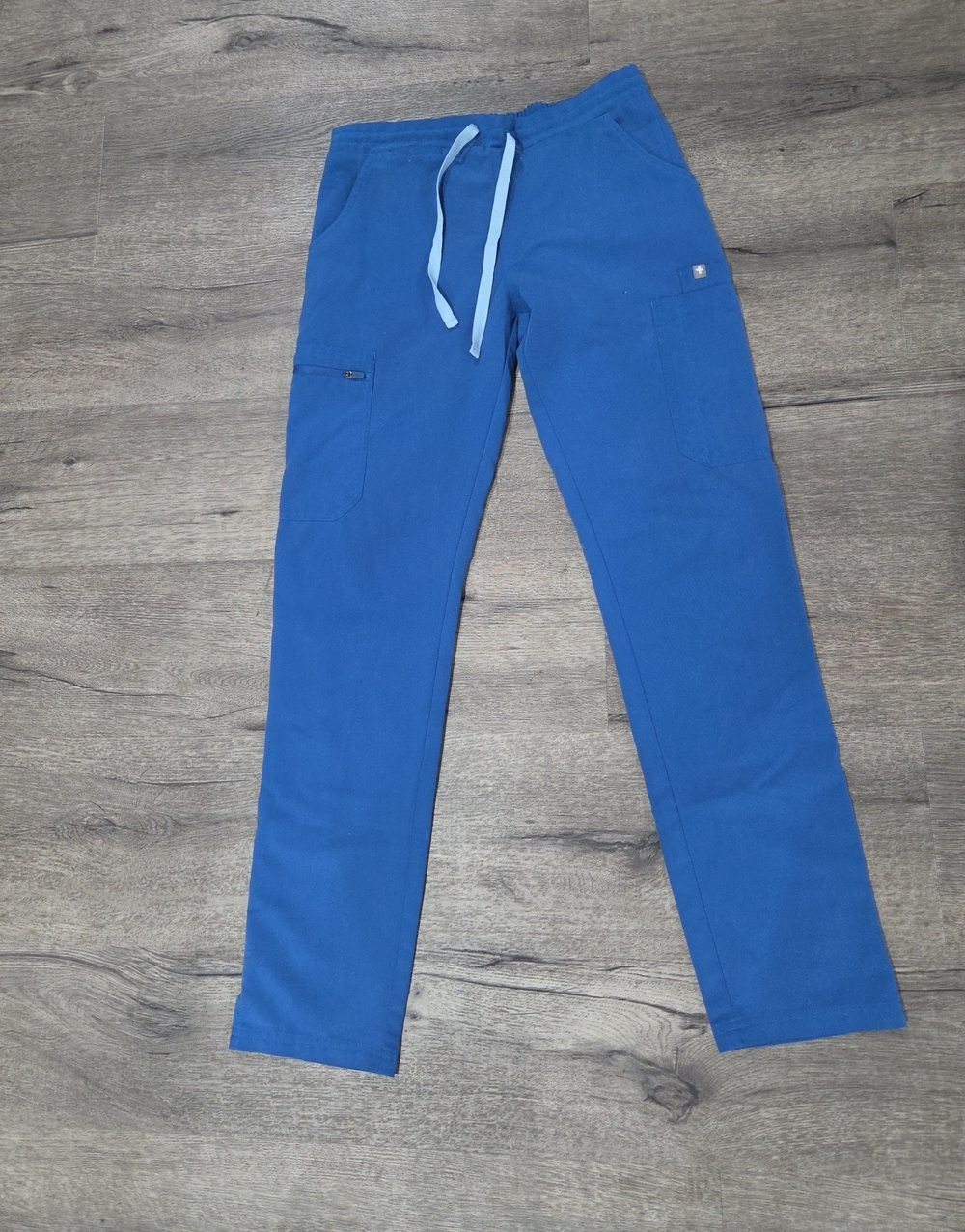 Figs Royal Blue Yola Skinny scrub Pant With Light Blue Drawstring